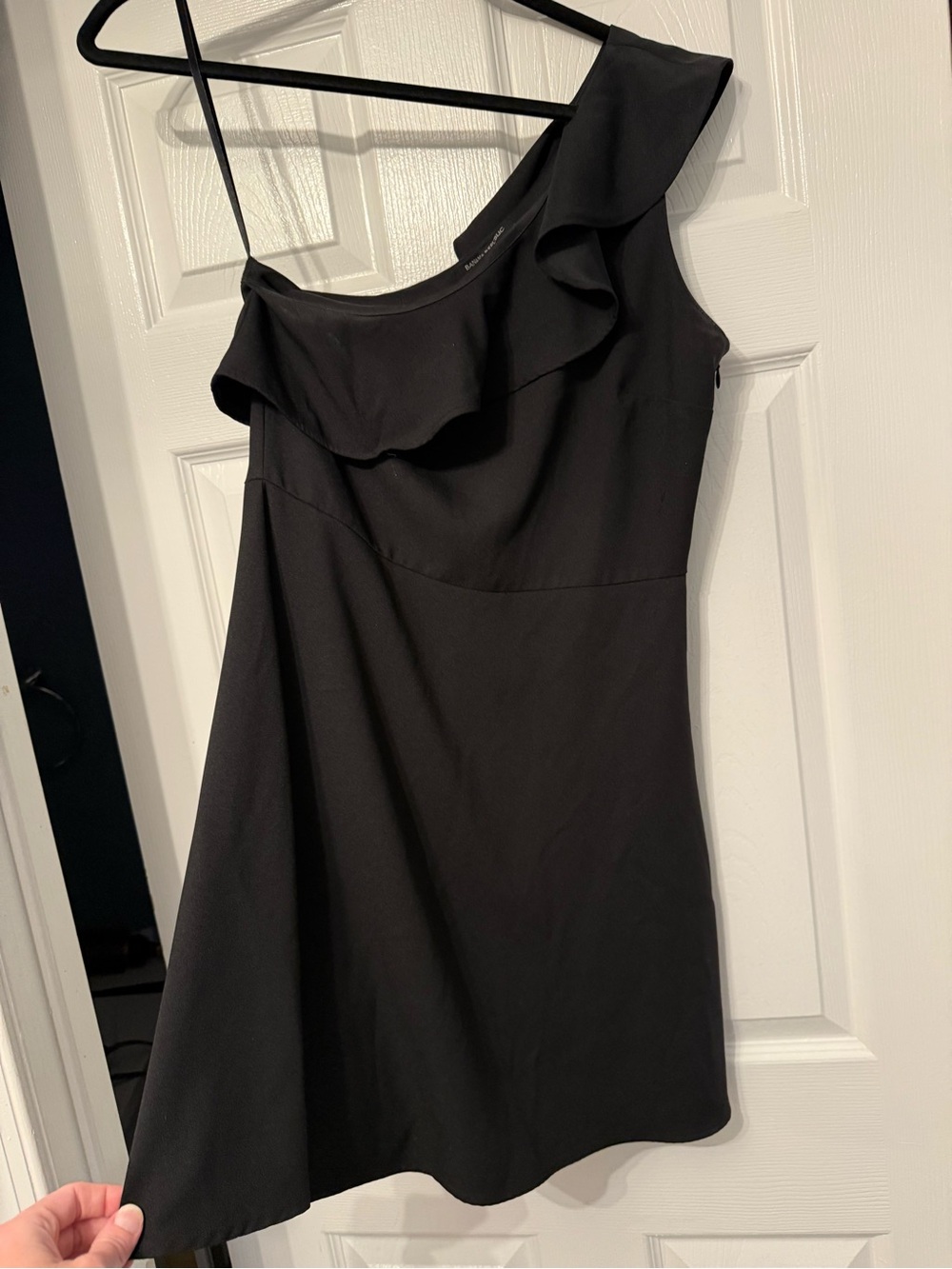 Banana Republic Black One-Shoulder Ruffle Dress